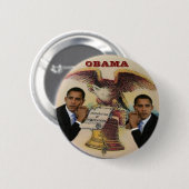 Retro Knopf Obama Liberty Bell Button (Vorne & Hinten)