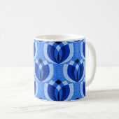 Retro kobaltblaue Blumen Kaffeetasse (VorderseiteRechts)