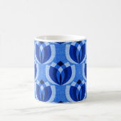 Retro kobaltblaue Blumen Kaffeetasse (Mittel)