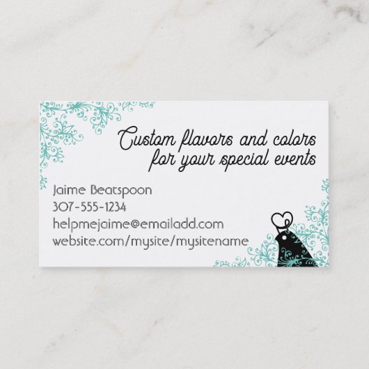 Retro Koch Backen Catering kulinarisch Visitenkarte (Rückseite)