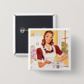 Retro-Koch der 50er Jahre Button (Vorne & Hinten)