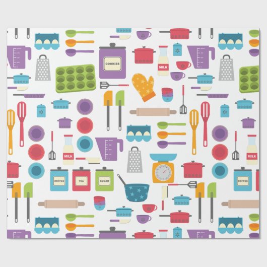 Retro-Koch Koch Backen Geschenkpapier (Flach)