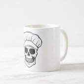 Retro Koch Skull Halloween Kochgeschenk Kaffeetasse (VorderseiteRechts)