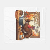 Retro Koch Türkei Erntedank Klassischer T - Shirt Fleecedecke (Vorderseite (Horizontal))