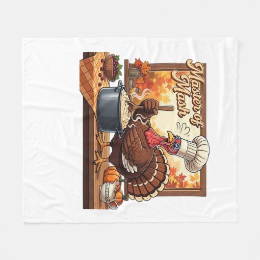 Retro Koch Türkei Erntedank Klassischer T - Shirt Fleecedecke (Vorderseite (Horizontal))