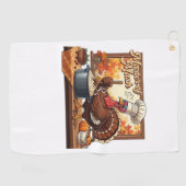 Retro Koch Türkei Erntedank Klassischer T - Shirt Golfhandtuch (Horizontal)