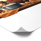 Retro Koch Türkei Erntedank Klassischer T - Shirt Poster (Ecke)