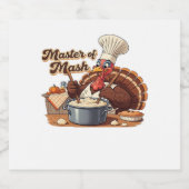 Retro Koch Türkei Erntedank Oversifizierter T - Sh Schaumweinetikett (Einzelnes Label)