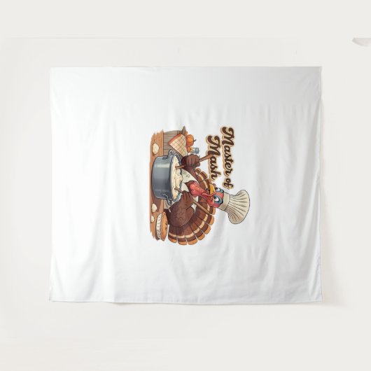 Retro Koch Türkei Erntedank Oversifizierter T - Sh Wandteppich (Vorderseite (Horizontal))