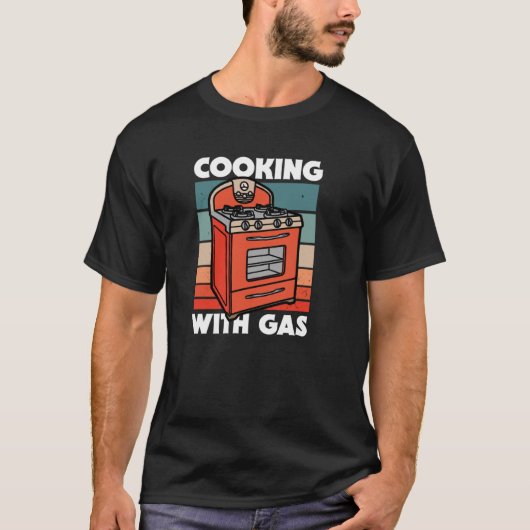 Retro-Kochen mit Gas Pro Gas Stove Protest T-Shirt (Vorderseite)
