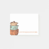 retro kochender Topfwannen-Kochs-StaplungsCatering Post-it Klebezettel (Vorderseite)