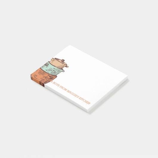 retro kochender Topfwannen-Kochs-StaplungsCatering Post-it Klebezettel (angewinkelt)