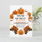 Retro Kofferraum oder Halloween-Party der Gemeinsc Einladung (Stehend Vorderseite)
