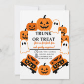 Retro Kofferraum oder Halloween-Party der Gemeinsc Einladung (Rückseite)