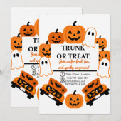 Retro Kofferraum oder Halloween-Party der Gemeinsc Einladung (Vorne/Hinten)