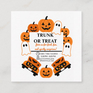 Retro Kofferraum oder Halloween-Party für die Geme Begleitkarte