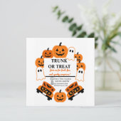 Retro Kofferraum oder Halloween-Party für die Geme Save The Date (Stehend Vorderseite)