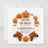 Retro Kofferraum oder Halloween-Party für die Geme Save The Date (Rückseite)