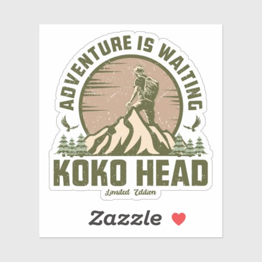 Retro Koko Head Wanderung Aufkleber (Blatt)