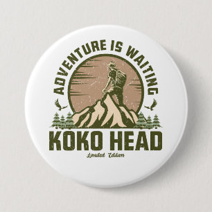 Retro Koko Head Wanderung Button