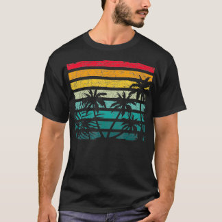 Retro Kokospalmen Palmen Strand exotische tropisch T-Shirt