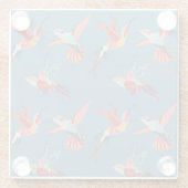 Retro Kolibri-Muster 2 Glasuntersetzer (Rückseite)