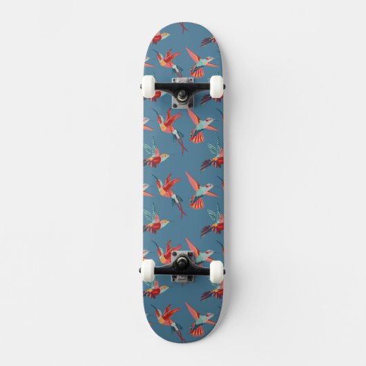 Retro Kolibri-Muster Skateboard (Vorderseite)