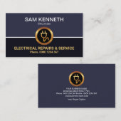 Retro-Kolonne Imitate Gold Power Plug-Elektriker Visitenkarte (Vorne/Hinten)