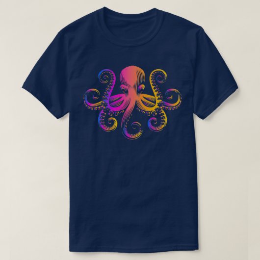 Retro-Koloter Octopus Octopus T-Shirt (Design vorne)