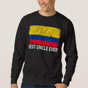 Retro Kolumbien Flag Best Uncle Ever Vatertag Sweatshirt