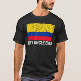 Retro Kolumbien Flag Best Uncle Ever Vatertag T-Shirt