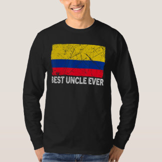 Retro Kolumbien Flag Best Uncle Ever Vatertag T-Shirt