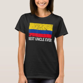 Retro Kolumbien Flag Best Uncle Ever Vatertag T-Shirt