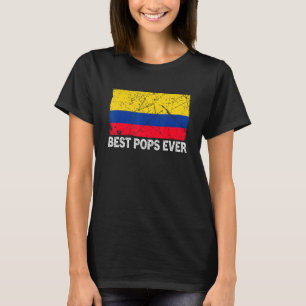 Retro Kolumbien Flag Beste Pop je Vatertag T-Shirt