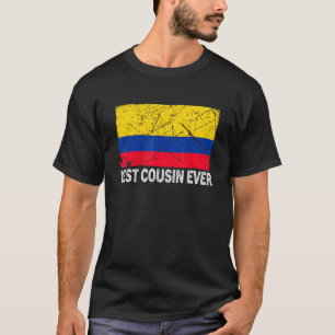 Retro Kolumbien Flag Bester Cousin je Vatertag T-Shirt
