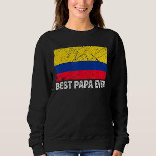 Retro Kolumbien Flag Bester Papa je Vatertag Sweatshirt