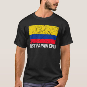 Retro Kolumbien Flag Bester Papa je Vatertag T-Shirt