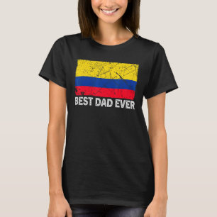 Retro Kolumbien Flag Bester Vater je Vatertag T-Shirt