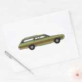 Retro-Kombi Ovaler Aufkleber (Umschlag)