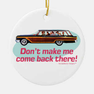 Retro Kombiwagen (Rosa u. Blau) Keramikornament