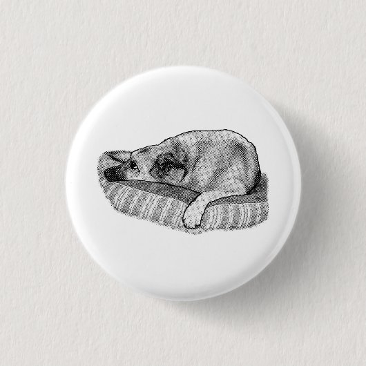 Retro-Komfort, ruhiger Hunde-Pin Button (Vorderseite)