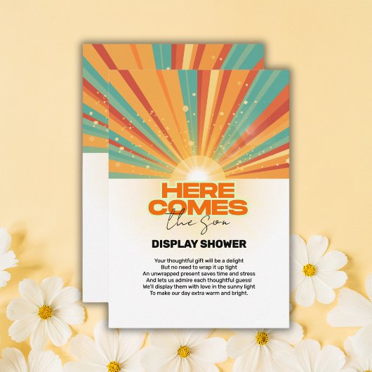 Retro kommt hier die Son Baby Dusche Begleitkarte