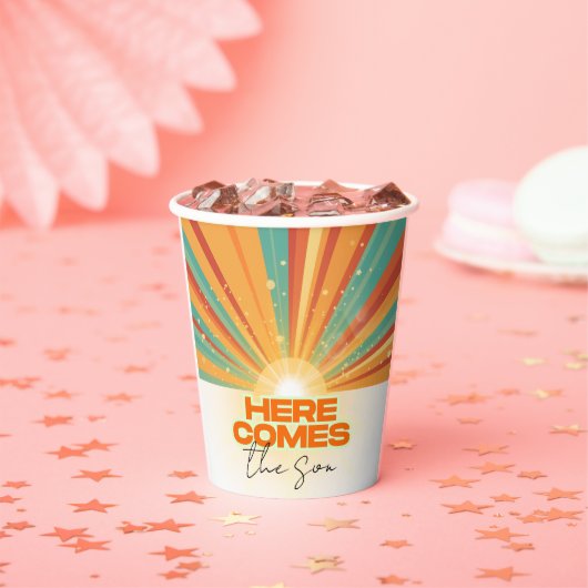 Retro kommt hier die Son Baby Dusche Pappbecher (Insitu)