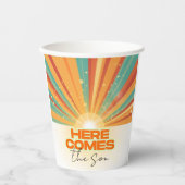 Retro kommt hier die Son Baby Dusche Pappbecher (Vorderseite)