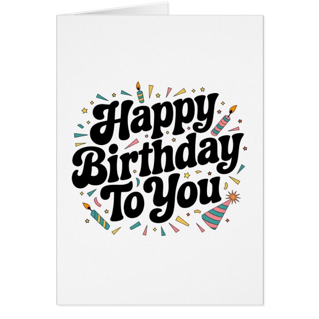 Retro-Konfetti-Geburtstag (Vorne)