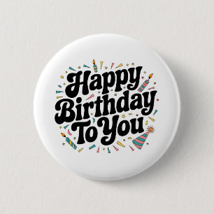 Retro-Konfetti-Geburtstag Button