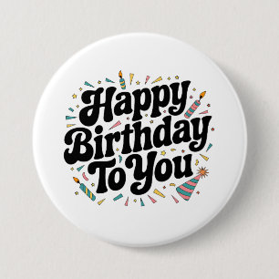 Retro-Konfetti-Geburtstag Button