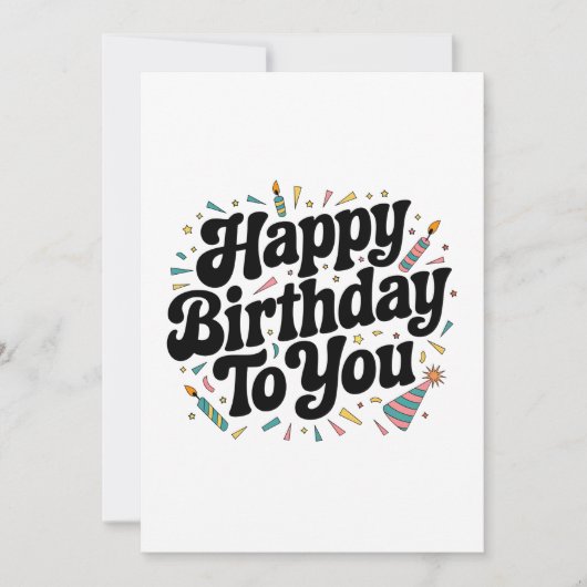 Retro-Konfetti-Geburtstag Dankeskarte (Vorderseite)