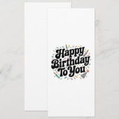 Retro-Konfetti-Geburtstag Einladung (Vorne/Hinten)