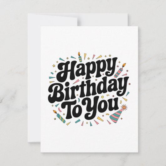 Retro-Konfetti-Geburtstag Einladung (Vorderseite)